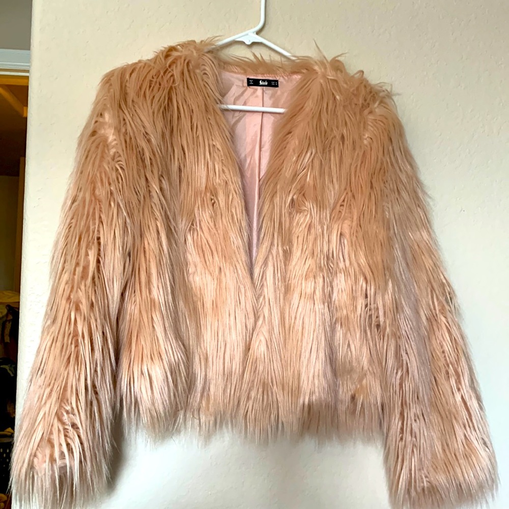 Pink Fur Jacket M - Picture 5 of 9